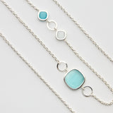 Collana Lunga Moiré Turchese Argento