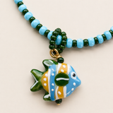 Girocollo La dolce vita - pesce azzurro, verde, giallo