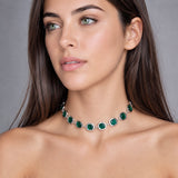 Choker Carrè Smeraldo Argento