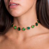 Choker Rond Carrè Bottiglia e Smeraldo Oro