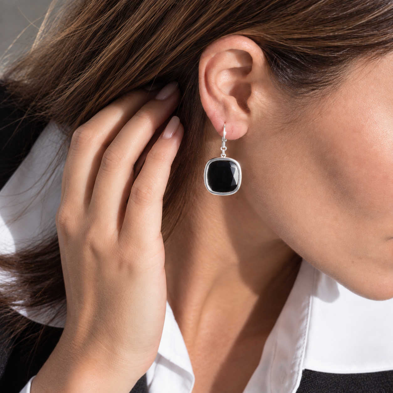 Orecchini Bold Nero Argento