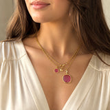 Collana Lunga Tile Fucsia oro