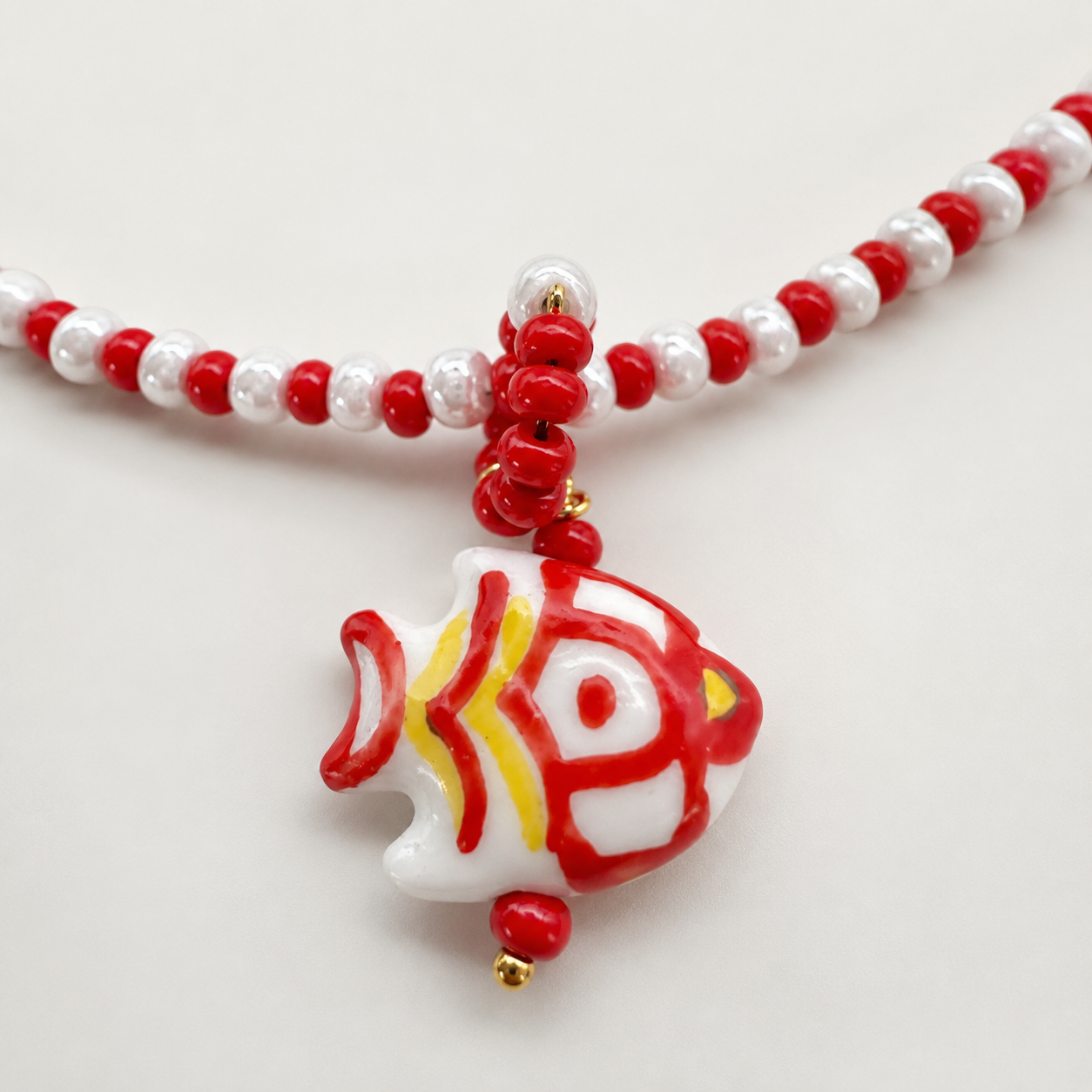 Girocollo La dolce vita - pesce bianco/rosso