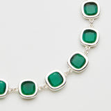Choker Carrè Smeraldo Argento