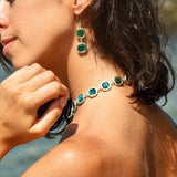 Choker Carrè Smeraldo Argento