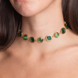 Choker Rond Carrè Bottiglia e Smeraldo Oro