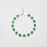 Choker Rond Carrè Bottiglia e Smeraldo Argento