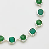 Choker Rond Carrè Bottiglia e Smeraldo Argento