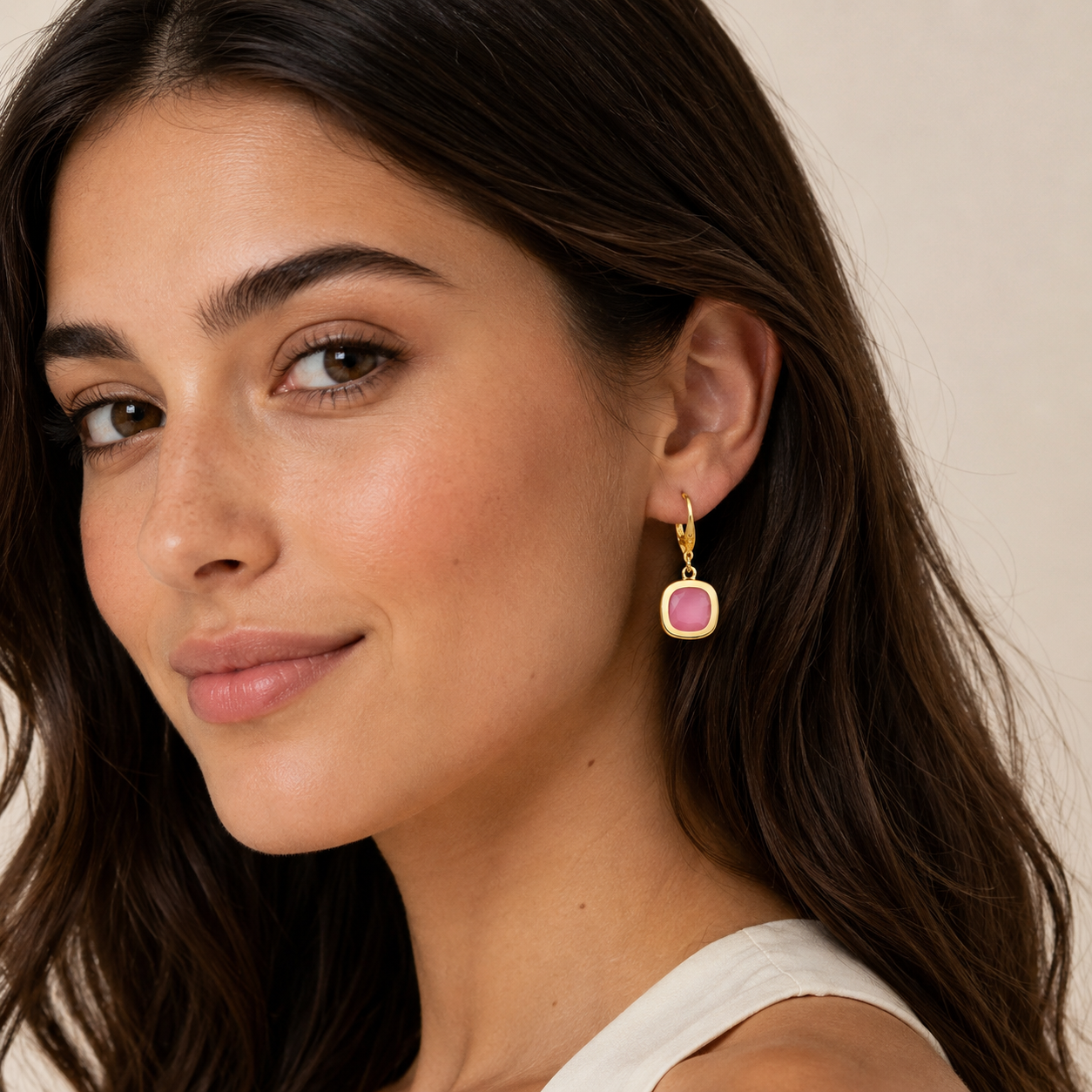 Orecchini Pop Fucsia Oro
