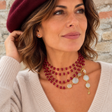 Collana rosario burgundy Katia