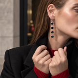 Orecchini Grid Nero Argento
