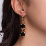 Orecchini Link Nero Oro