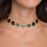 Choker Rond Carrè Bottiglia e Smeraldo Oro