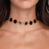 Choker Carrè Nero Oro