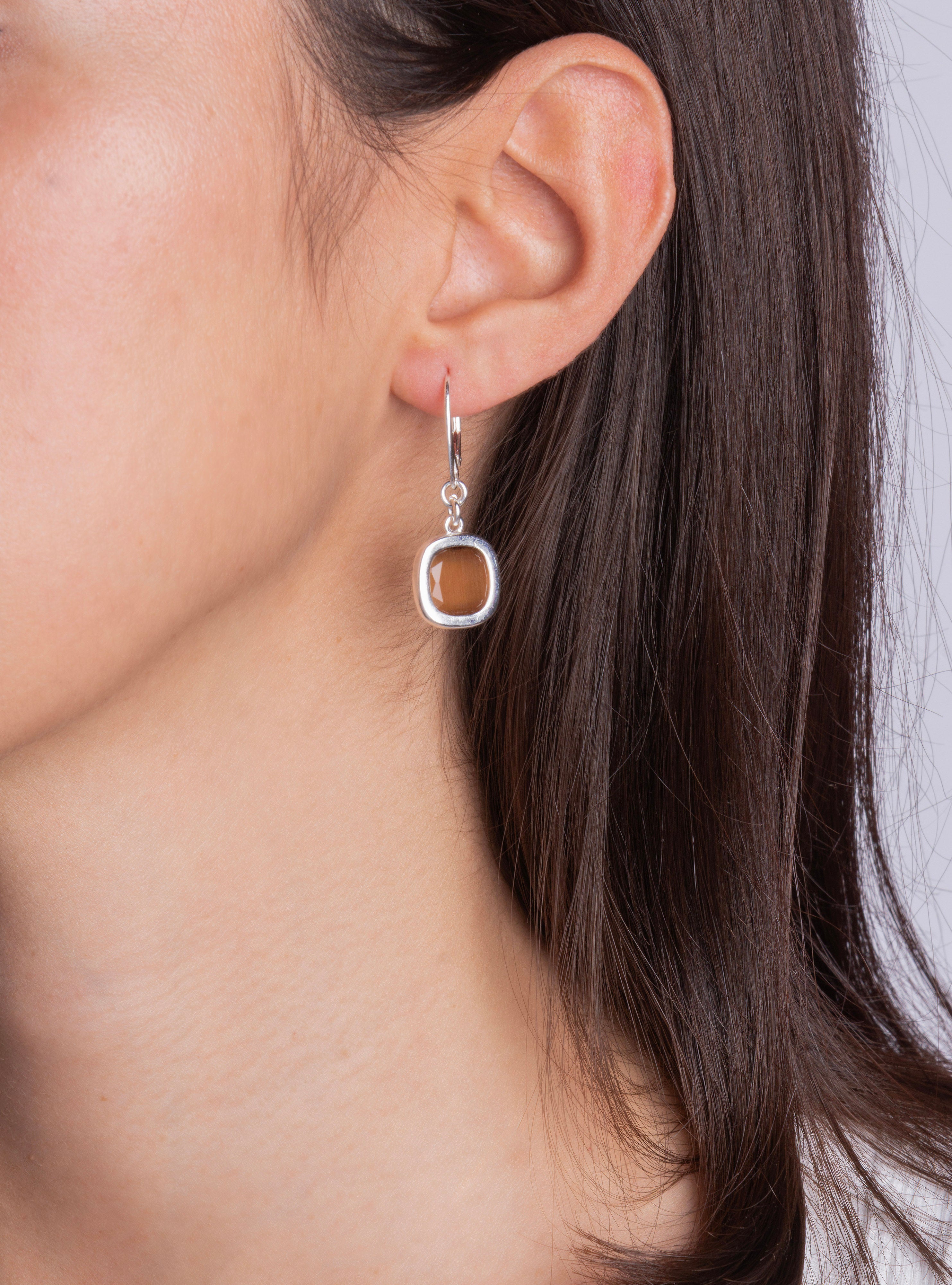 Orecchini Pop Biscotto Argento