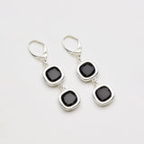 Orecchini Link Nero Argento