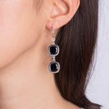 Orecchini Link Nero Argento