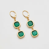 Orecchini Link Smeraldo Oro