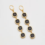 Orecchini Grid Nero Oro