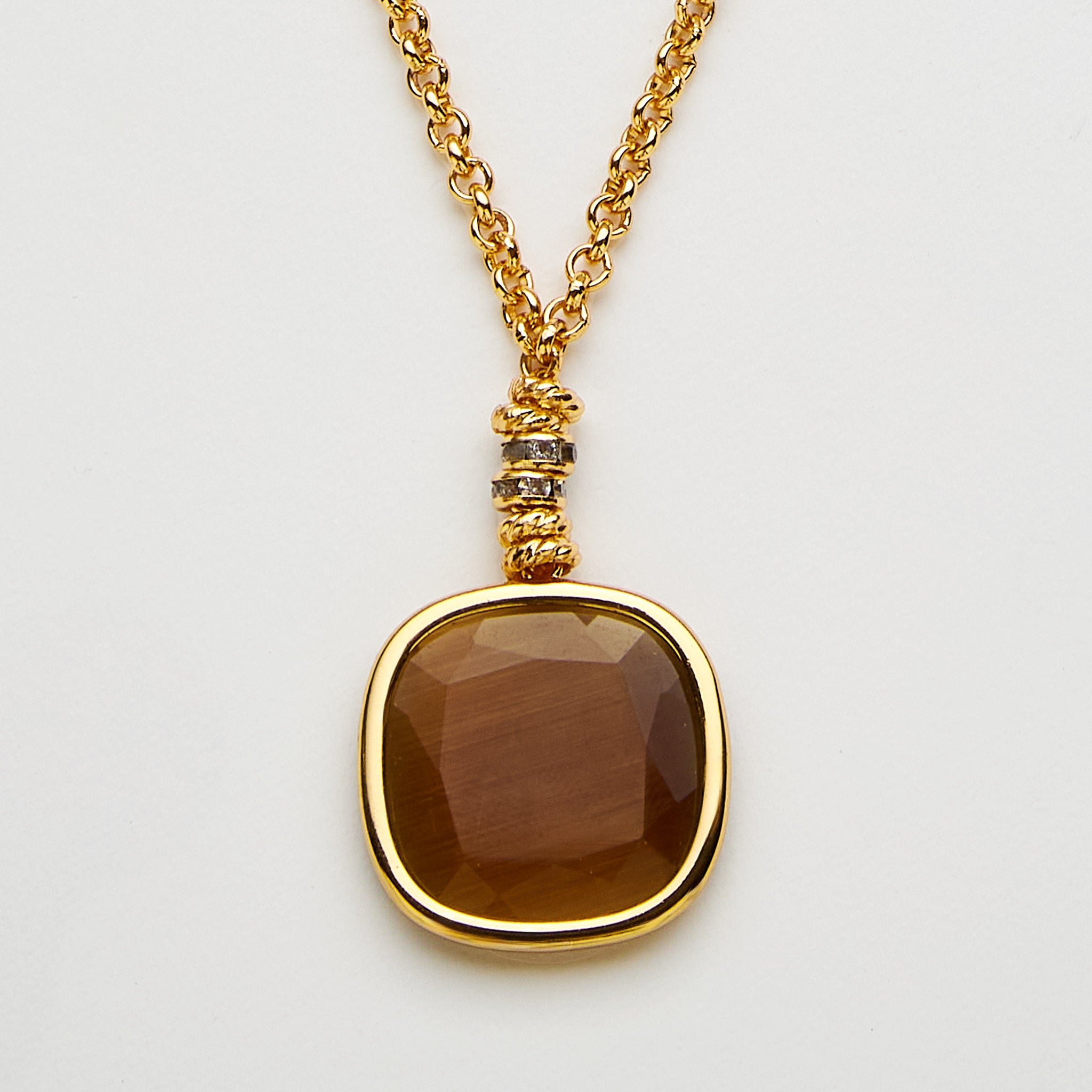 Collana Lunga Tile Biscotto Oro